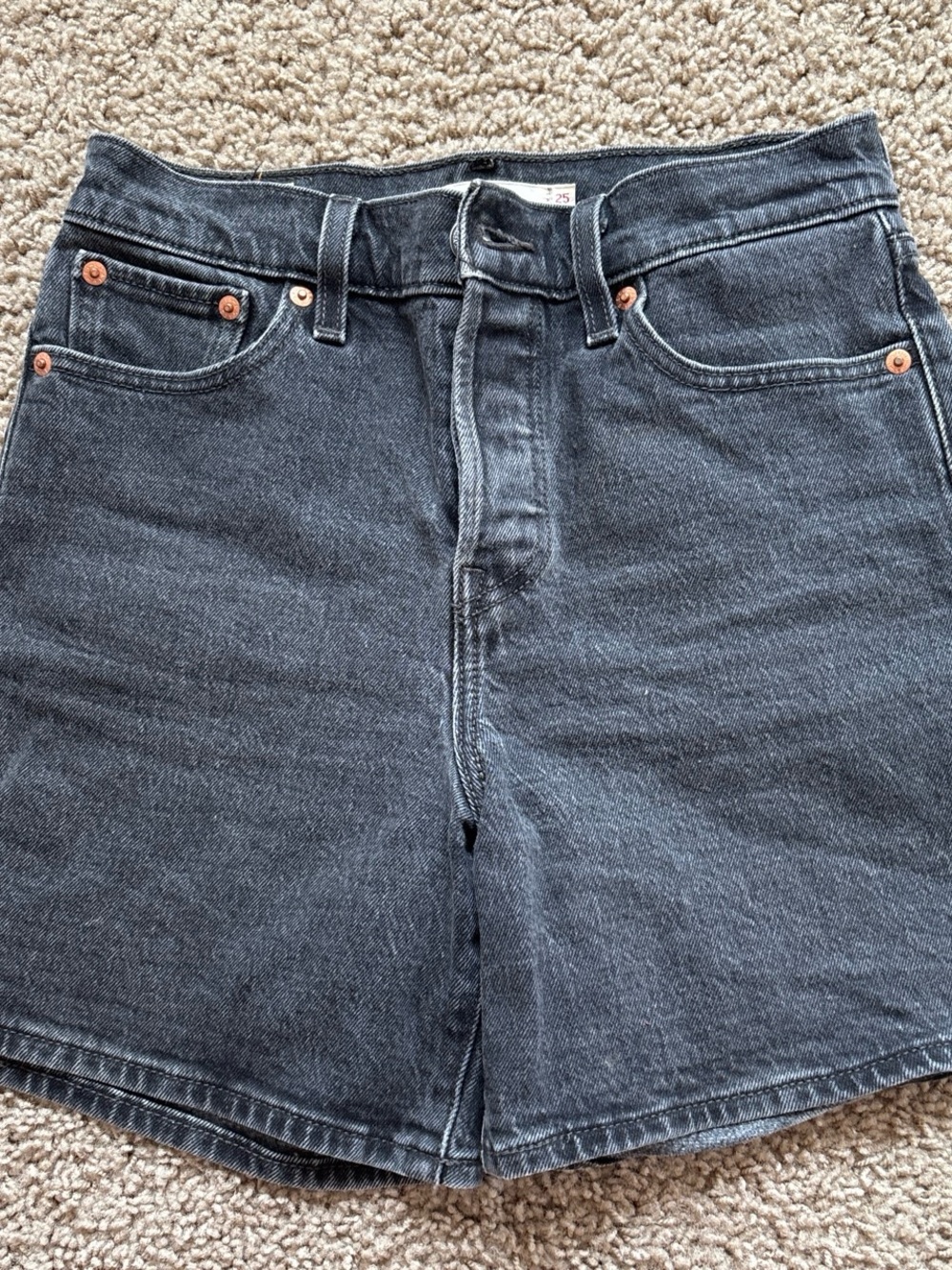 Levi's Black High-Rise Denim Shorts